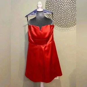 Social Bridesmaid- Burnt Orange strapless dress with pockets - size 16